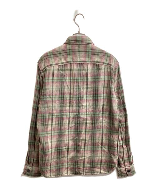 RRL（ダブルアールエル）RRL (ダブルアールエル) チェックシャツ / 0200011734 グリーン×ピンク サイズ:170/92Aの古着・服飾アイテム