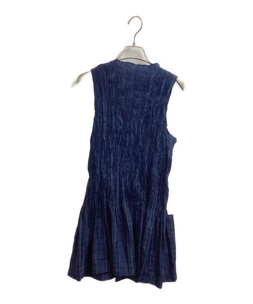 tricot COMME des GARCONS（トリココムデギャルソン）tricot COMME des GARCONS (トリココムデギャルソン) プリーツブラウス / TV-100020 / AD1993 ネイビー サイズ:FREEの古着・服飾アイテム