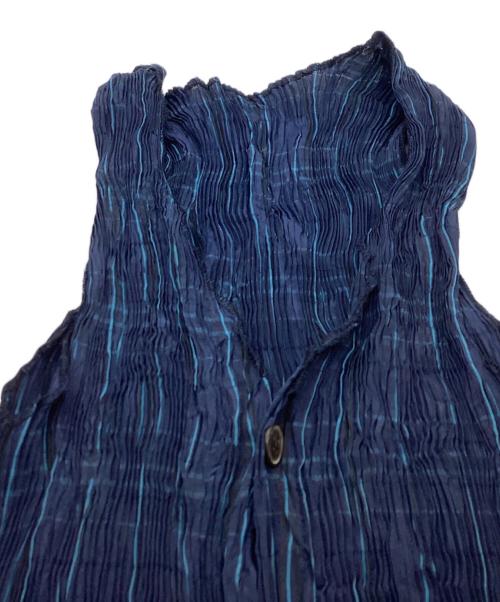tricot COMME des GARCONS（トリココムデギャルソン）tricot COMME des GARCONS (トリココムデギャルソン) プリーツブラウス / TV-100020 / AD1993 ネイビー サイズ:FREEの古着・服飾アイテム