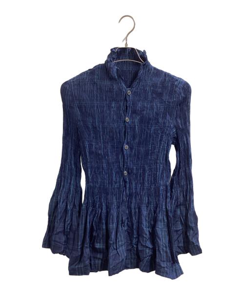 tricot COMME des GARCONS（トリココムデギャルソン）tricot COMME des GARCONS (トリココムデギャルソン) プリーツブラウス / Pleats Blouse / AD1993 / TB-100210 ネイビー サイズ:FREEの古着・服飾アイテム