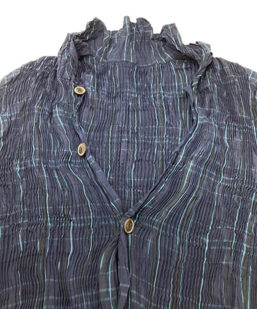 tricot COMME des GARCONS（トリココムデギャルソン）tricot COMME des GARCONS (トリココムデギャルソン) プリーツブラウス / Pleats Blouse / AD1993 / TB-100210 ネイビー サイズ:FREEの古着・服飾アイテム