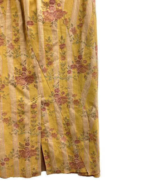 JUNYA WATANABE COMME des GARCONS（ジュンヤワタナベ コムデギャルソン）JUNYA WATANABE COMME des GARCONS ((ジュンヤワタナベ コムデギャルソン) フラワー刺繍スカート / 共布タグ / AD1992 / JS-110100 イエロー サイズ:不明の古着・服飾アイテム