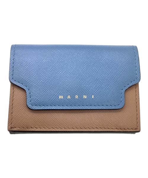 MARNI（マルニ）MARNI (マルニ) Saffiano Leather Tri-Fold Wallet 