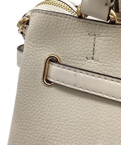 MICHAEL KORS（マイケル・コース）MICHAEL KORS (マイケル・コース) REED SM CZ BELTED STCHL LEAHTER / ベルト付きスティッチレザー / 35S3G6RS1T アイボリーの古着・服飾アイテム