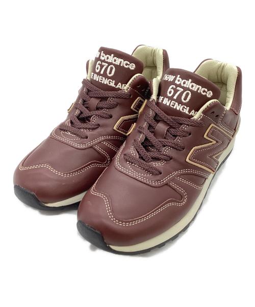 NEW BALANCE（ニューバランス）NEW BALANCE (ニューバランス) オールレザースニーカー ブラウン サイズ:38の古着・服飾アイテム