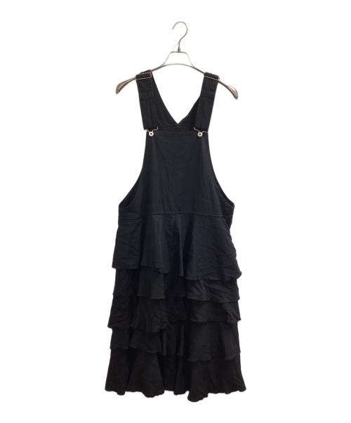 BLACK COMME des GARCONS（ブラックコムデギャルソン）BLACK COMME des GARCONS (ブラックコムデギャルソン) ポリエステル オーバーオール / Polyester Overalls / Made in JAPAN ブラック サイズ:Sの古着・服飾アイテム