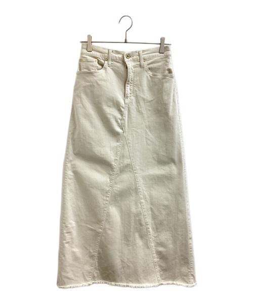 GOOD GRIEF!（グッドグリーフ）GOOD GRIEF! (グッドグリーフ) Line Fringe Hem Skirt / ラインフリンジヘムスカート / MXSR24L / L'Appartement ホワイト サイズ:2の古着・服飾アイテム