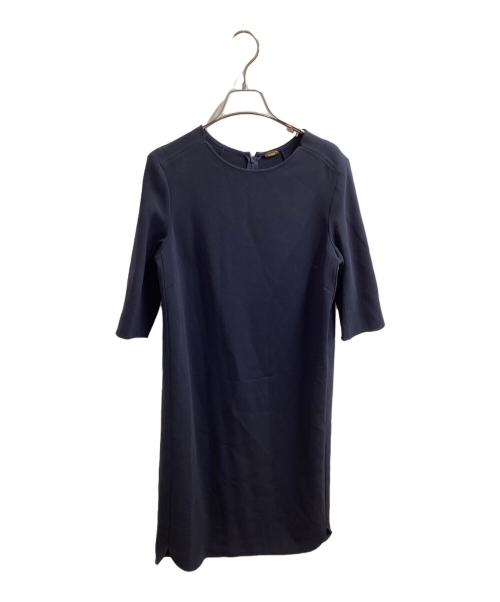 MUSE de Deuxieme Classe（ミューズ ドゥーズィエム クラス）MUSE de Deuxieme Classe (ミューズ ドゥーズィエム クラス) トリアセジョーゼット7分袖ワンピース　/　19040500401010 ネイビー サイズ:38の古着・服飾アイテム