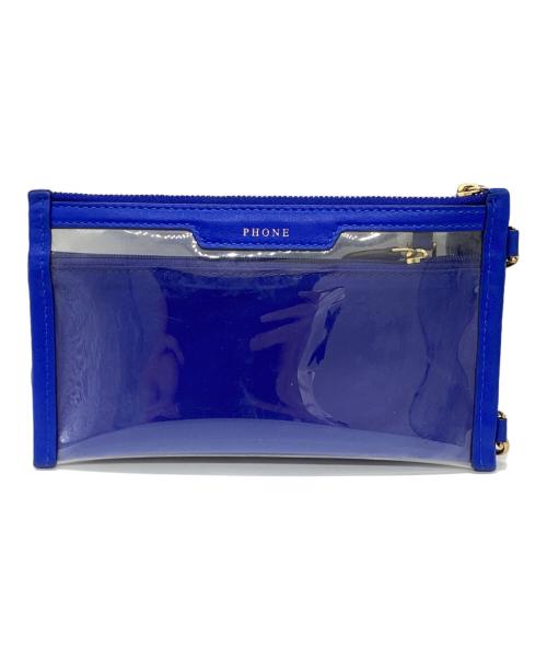 ANYA HINDMARCH（アニヤ・ハインドマーチ）ANYA HINDMARCH (アニヤハインドマーチ) Everything Pouch / エブリシング ポーチ ブルーの古着・服飾アイテム