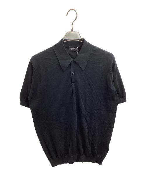 JOHN SMEDLEY（ジョンスメドレー）JOHN SMEDLEY (ジョンスメドレー) the POOL aoyama (ザ プール アオヤマ) SEA ISLAND COTTON ポロシャツ ブラック サイズ:Ｍの古着・服飾アイテム
