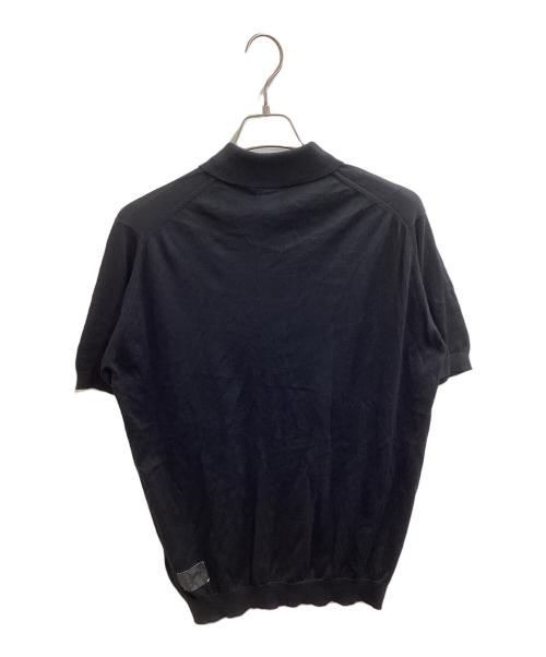 JOHN SMEDLEY（ジョンスメドレー）JOHN SMEDLEY (ジョンスメドレー) the POOL aoyama (ザ プール アオヤマ) SEA ISLAND COTTON ポロシャツ ブラック サイズ:Ｍの古着・服飾アイテム