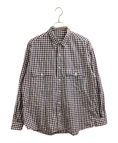 Porter Classic（ポータークラシック）Porter Classic (ポータークラシック) ROLL UP GINGHAM CHECK SHIRT / ロールアップギンガムチェックシャツ  ブラック サイズ:Lの古着・服飾アイテム