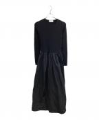 GALLARDA GALANTEガリャルダガランテ）の古着「リブタフタワンピース / GGZ1022309A0007」｜ブラック