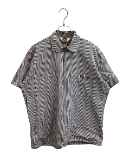 BEN DAVIS（ベンデイビス）BEN DAVIS (ベンデイビス) HICKORY Half Zip Shirts グレー サイズ:Mの古着・服飾アイテム