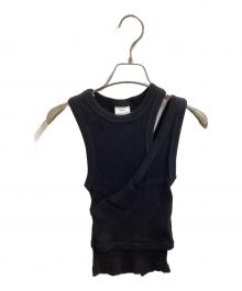 HYKE（ハイク）の古着「DOUBLE SHOULDER TANK TOP」｜ブラック