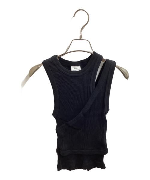 HYKE（ハイク）HYKE (ハイク) DOUBLE SHOULDER TANK TOP ブラック サイズ:FREEの古着・服飾アイテム