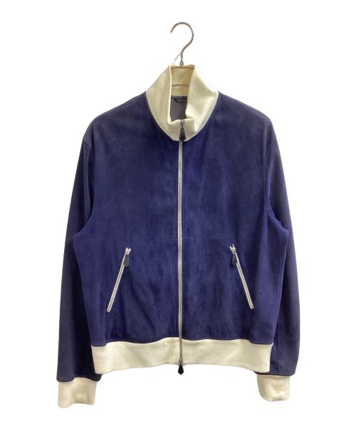 HERMES（エルメス）HERMES (エルメス) トナカイ革スエードジャケット ネイビー サイズ:54の古着・服飾アイテム