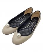 Pippichic×UNITEDARROWSピッピシック×ユナイテッドアローズ）の古着「CHUCHU F/PRL バレエシューズ」｜ベージュ