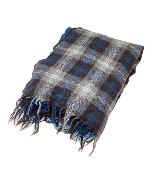 Y's（ワイズ）Y's (ワイズ) ダブルレイヤーストール/YB-L05-188 ブラウン×スカイブルーの古着・服飾アイテム