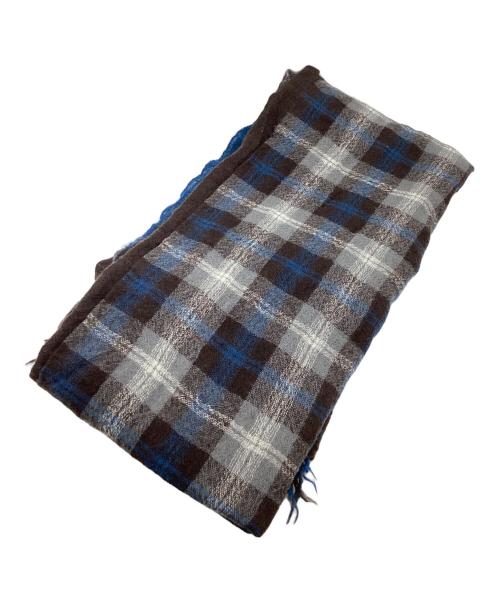 Y's（ワイズ）Y's (ワイズ) ダブルレイヤーストール/YB-L05-188 ブラウン×スカイブルーの古着・服飾アイテム