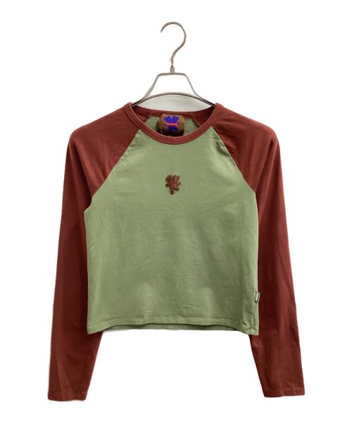 Heaven by Marc Jacobs（ヘブンバイマークジェイコブス）Heaven by Marc Jacobs (ヘブンバイマークジェイコブス) ラグランカットソー ブラウン×グリーン サイズ:Lの古着・服飾アイテム