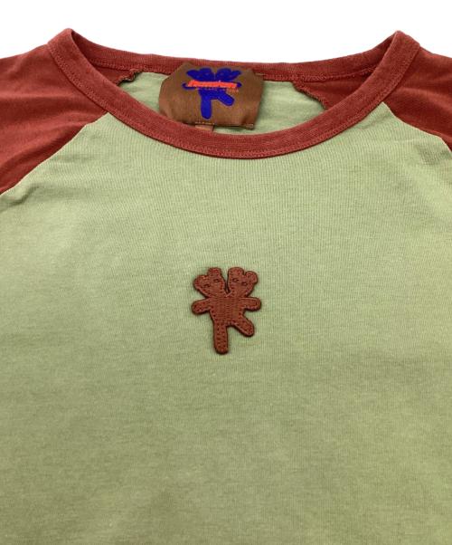 Heaven by Marc Jacobs（ヘブンバイマークジェイコブス）Heaven by Marc Jacobs (ヘブンバイマークジェイコブス) ラグランカットソー ブラウン×グリーン サイズ:Lの古着・服飾アイテム