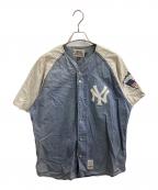 MIRAGEミラージュ）の古着「ベースボールシャツ New York Yankees」｜ブルー