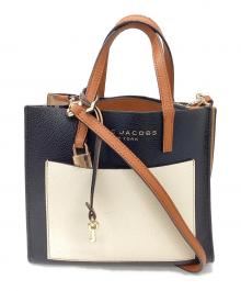 MARC JACOBS（マークジェイコブズ）の古着「GRIND COLORBLOCK MINI TOTE BAG / グラインド カラーブラック ミニトートバック / M0016132」｜ブラック×ベージュ