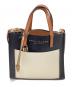 MARC JACOBS (マークジェイコブス) GRIND COLORBLOCK MINI TOTE BAG / グラインド カラーブラック ミニトートバック / M0016132 ブラック×ベージュ：14000円