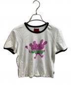 Heaven by Marc Jacobsヘブンバイマークジェイコブス）の古着「Nobu Logo Baby Tee Chalk」｜ホワイト