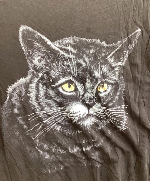 beautiful people（ビューティフルピープル）beautiful people (ビューティフルピープル) sheer jersey huge cat print T-shirt / 1415310420 グレー サイズ:190の古着・服飾アイテム