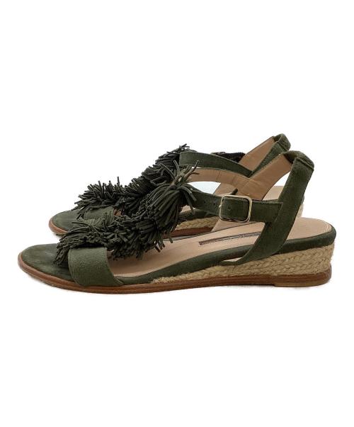 PELLICO SUNNY（ペリーコサニー）PELLICO SUNNY (ペリーコサニー) ウェッジソールサンダル グリーン サイズ:35の古着・服飾アイテム