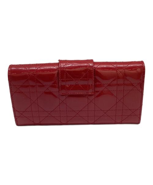 Christian Dior（クリスチャン ディオール）Christian Dior (クリスチャン ディオール) カナージュチェーンウォレット / 02-LU-0172 レッドの古着・服飾アイテム