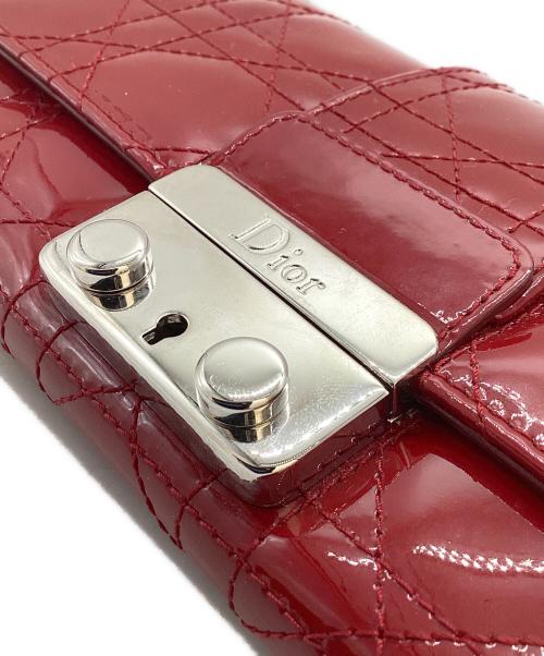 Christian Dior（クリスチャン ディオール）Christian Dior (クリスチャン ディオール) カナージュチェーンウォレット / 02-LU-0172 レッドの古着・服飾アイテム
