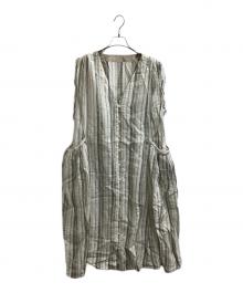 nest Robe（ネストローブ）の古着「ノースリーブリネンワンピース　01241-1039」｜グリーン