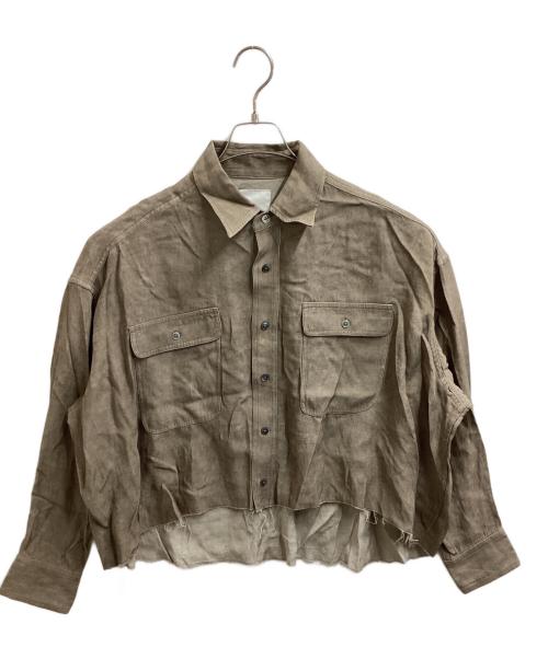 Whim Gazette（ウィムガゼット）Whim Gazette (ウィムガゼット) ツイル顔料染めスクエアシャツ / WGZ1051504A0008 ベージュ サイズ:FREEの古着・服飾アイテム
