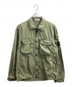 STONE ISLANDストーンアイランド）の古着「オールドトリートメントコットンジップシャツブルゾン / 7615114WN」｜グリーン
