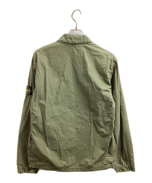 STONE ISLAND（ストーンアイランド）STONE ISLAND (ストーンアイランド) オールドトリートメントコットンジップシャツブルゾン / 7615114WN グリーン サイズ:Lの古着・服飾アイテム