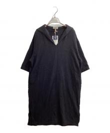 things fabrics（シングス ファブリックス）の古着「Terry Cloth Sailor Collar dress / パイル地 セーラーカーラー ドレス / Made in JAPAN」｜ブラック
