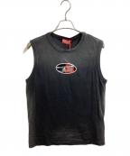 DIESELディーゼル）の古着「Faded tank top with puffy Oval D」｜ブラック