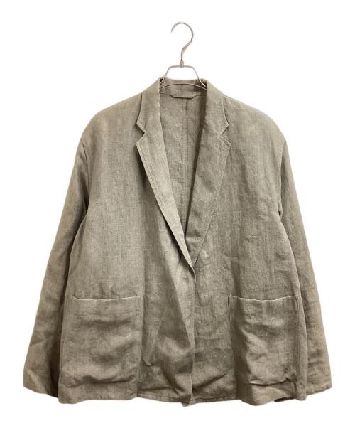 BLURHMS（ブラームス）blurhms (ブラームス) Wool Rayon Silk Cardigan Jacket / ウール レーヨン シルク カーディガン ジャケット / BHS23S014 / Made in JAPAN グレー サイズ:3の古着・服飾アイテム