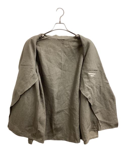 BLURHMS（ブラームス）blurhms (ブラームス) Wool Rayon Silk Cardigan Jacket / ウール レーヨン シルク カーディガン ジャケット / BHS23S014 / Made in JAPAN グレー サイズ:3の古着・服飾アイテム