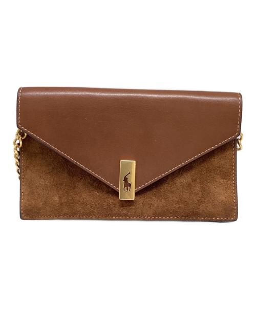 POLO RALPH LAUREN（ポロ・ラルフローレン）POLO RALPH LAUREN (ポロ・ラルフローレン) Polo ID チェーンショルダーウォレット ブラウンの古着・服飾アイテム