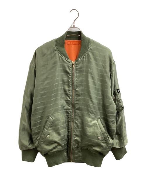stussy（ステューシー）stussy (ステューシー) リバーシブルMA-1ジャケット カーキ×オレンジ サイズ:Mの古着・服飾アイテム