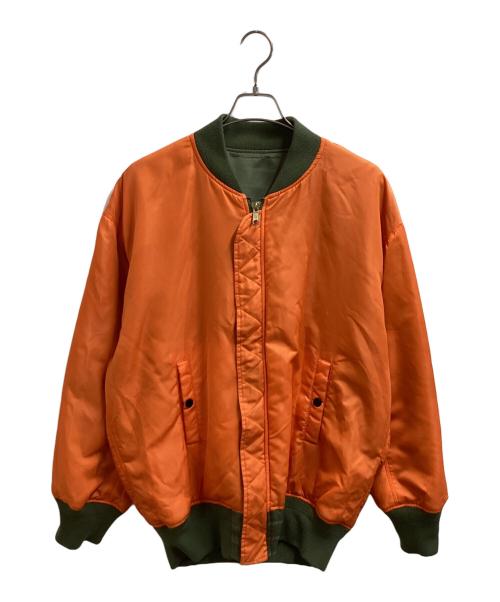 stussy（ステューシー）stussy (ステューシー) リバーシブルMA-1ジャケット カーキ×オレンジ サイズ:Mの古着・服飾アイテム