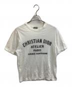 Christian Diorクリスチャン ディオール）の古着「アトリエロゴプリントオーバーサイズTシャツ　043J615A0589」｜ホワイト