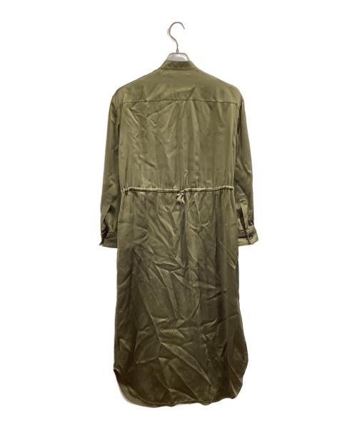 JIL SANDER（ジルサンダー）JIL SANDER (ジルサンダー) サテンシャツワンピース  / satin shirt dress / JSPS501706 WS38080011 / 21SS / イタリア製 / Made in ITALY オリーブ サイズ:32の古着・服飾アイテム