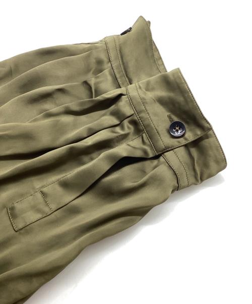 JIL SANDER（ジルサンダー）JIL SANDER (ジルサンダー) サテンシャツワンピース  / satin shirt dress / JSPS501706 WS38080011 / 21SS / イタリア製 / Made in ITALY オリーブ サイズ:32の古着・服飾アイテム