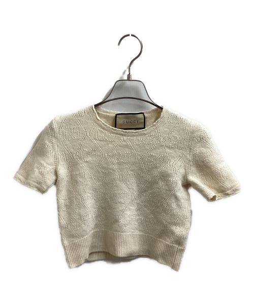 GUCCI（グッチ）GUCCI (グッチ) 半袖ニット　650676 ベージュ サイズ:ＸＳの古着・服飾アイテム