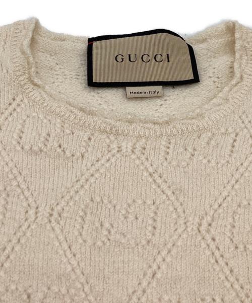 GUCCI（グッチ）GUCCI (グッチ) 半袖ニット　650676 ベージュ サイズ:ＸＳの古着・服飾アイテム